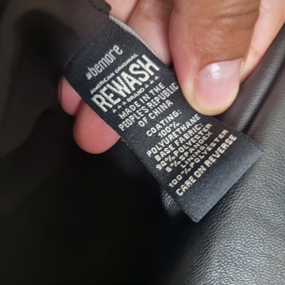 Rewash Women's Vegan Leather Wrap Skirt Black - Picture 8 of 11